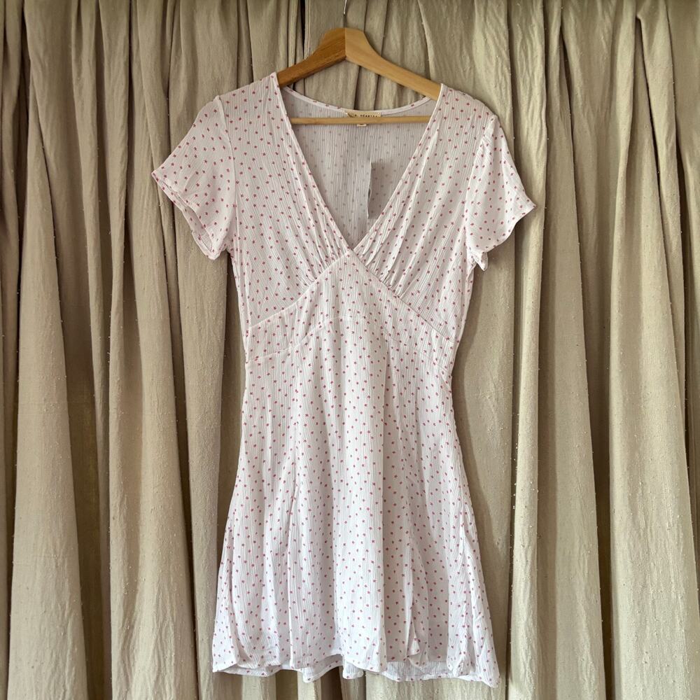 L.A. Hearts PacSun White Pink Floral Surplice Mini Skater Dress NWT Size S